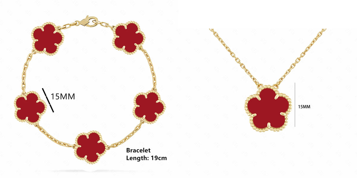 ENYI LUXE Five-Leaf Clover Jewelry Set