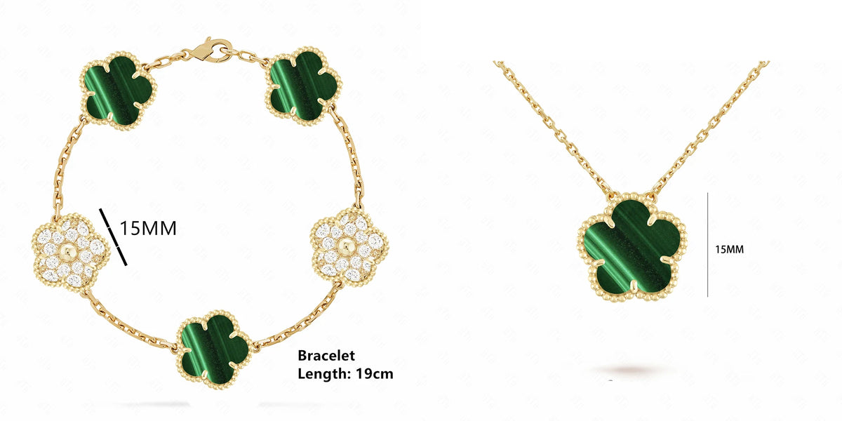 ENYI LUXE Five-Leaf Clover Jewelry Set