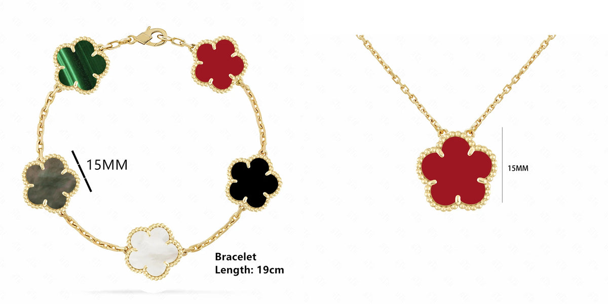 ENYI LUXE Five-Leaf Clover Jewelry Set