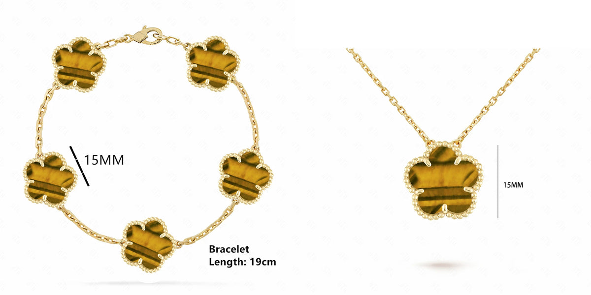 ENYI LUXE Five-Leaf Clover Jewelry Set