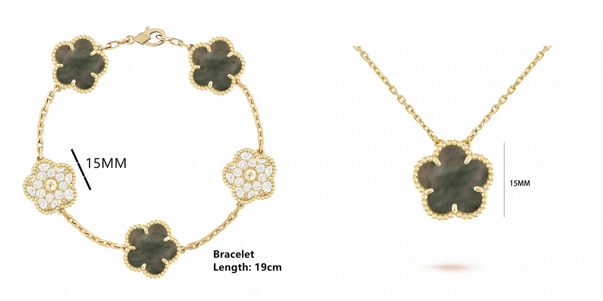 ENYI LUXE Five-Leaf Clover Jewelry Set
