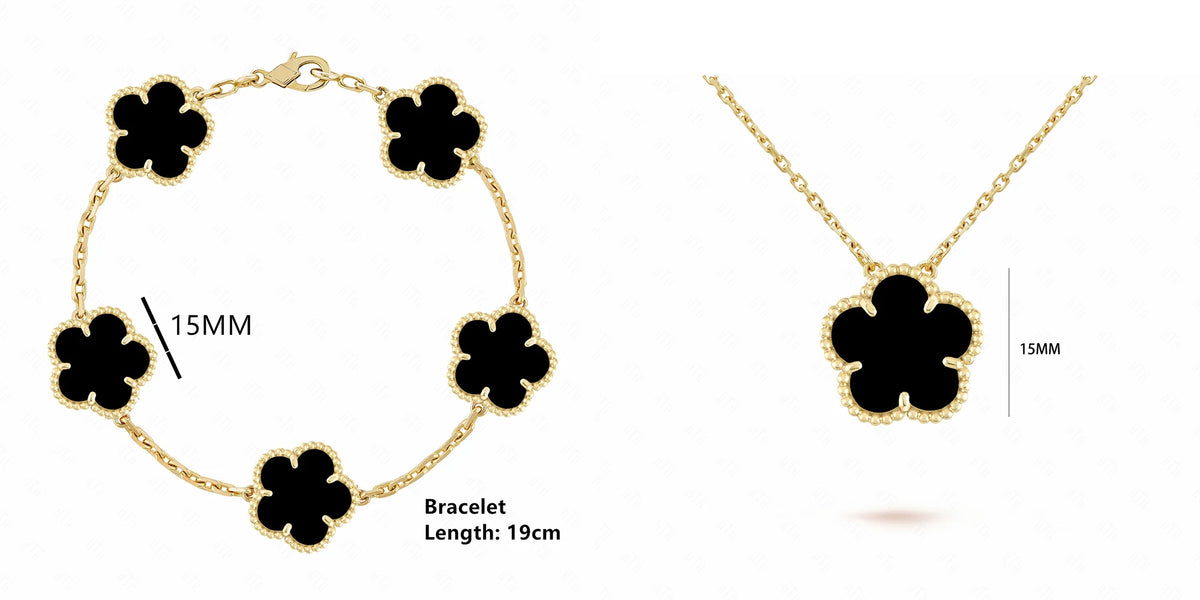 ENYI LUXE Five-Leaf Clover Jewelry Set