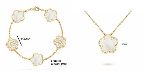 ENYI LUXE Five-Leaf Clover Jewelry Set