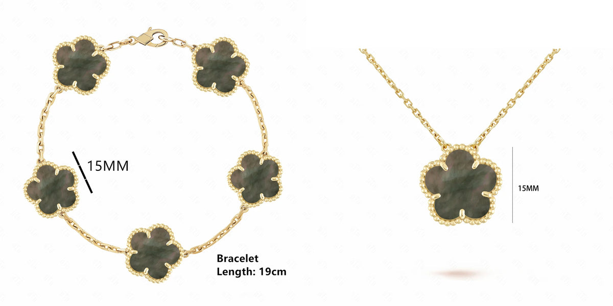 ENYI LUXE Five-Leaf Clover Jewelry Set